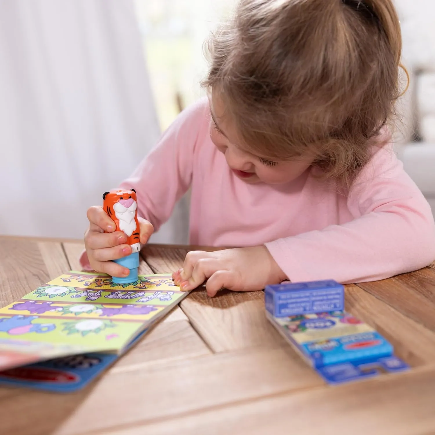 Melissa & Doug Sticker Wow!™ Tiger Bundle: 24-Page Activity Pad, Sticker Stamper, 500 Stickers, Arts and Crafts Fidget Toy Collectible Character
