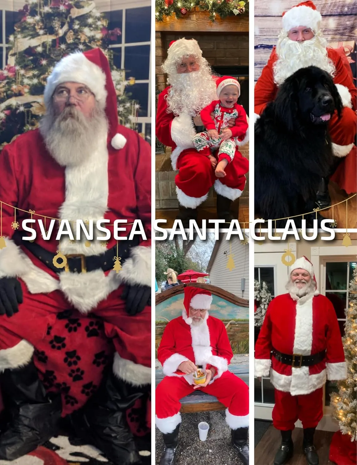 Men's Deluxe Santa Suit 11pc. Christmas Ultra Velvet Adult Santa Claus Costume