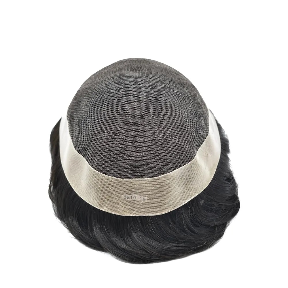 Mens Toupee Human Hair French Lace Hair Pieces For Men Toupee For Men Hair System 100% Human Hair System For Men Hair Pieces 6x8 100% light to Medium density#1720 17# DARK ASH BLONDE 20% GREY