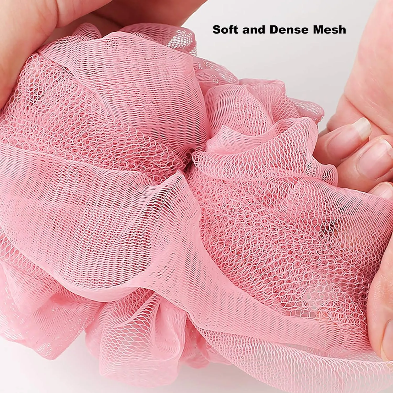 Mesh Pouf Bath Sponge Exfoliating Shower Ball Pom Cleaning Accessory
