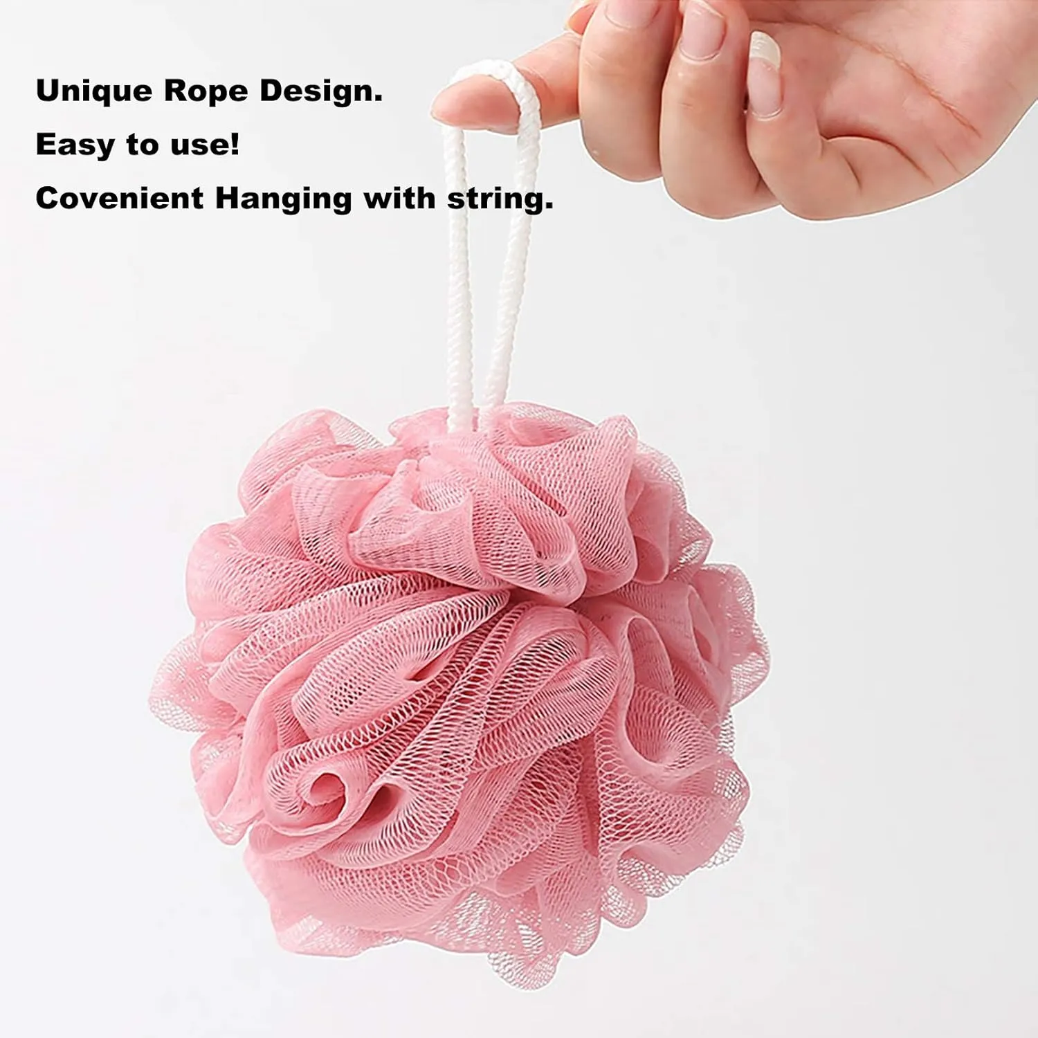 Mesh Pouf Bath Sponge Exfoliating Shower Ball Pom Cleaning Accessory