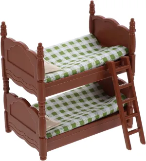 Milisten Miniature Doll Bunk Bed Realistic Portable Plastic Furniture for Dollhouse Bedroom Decor for Boys and Girls Playtime and Creative Imagination