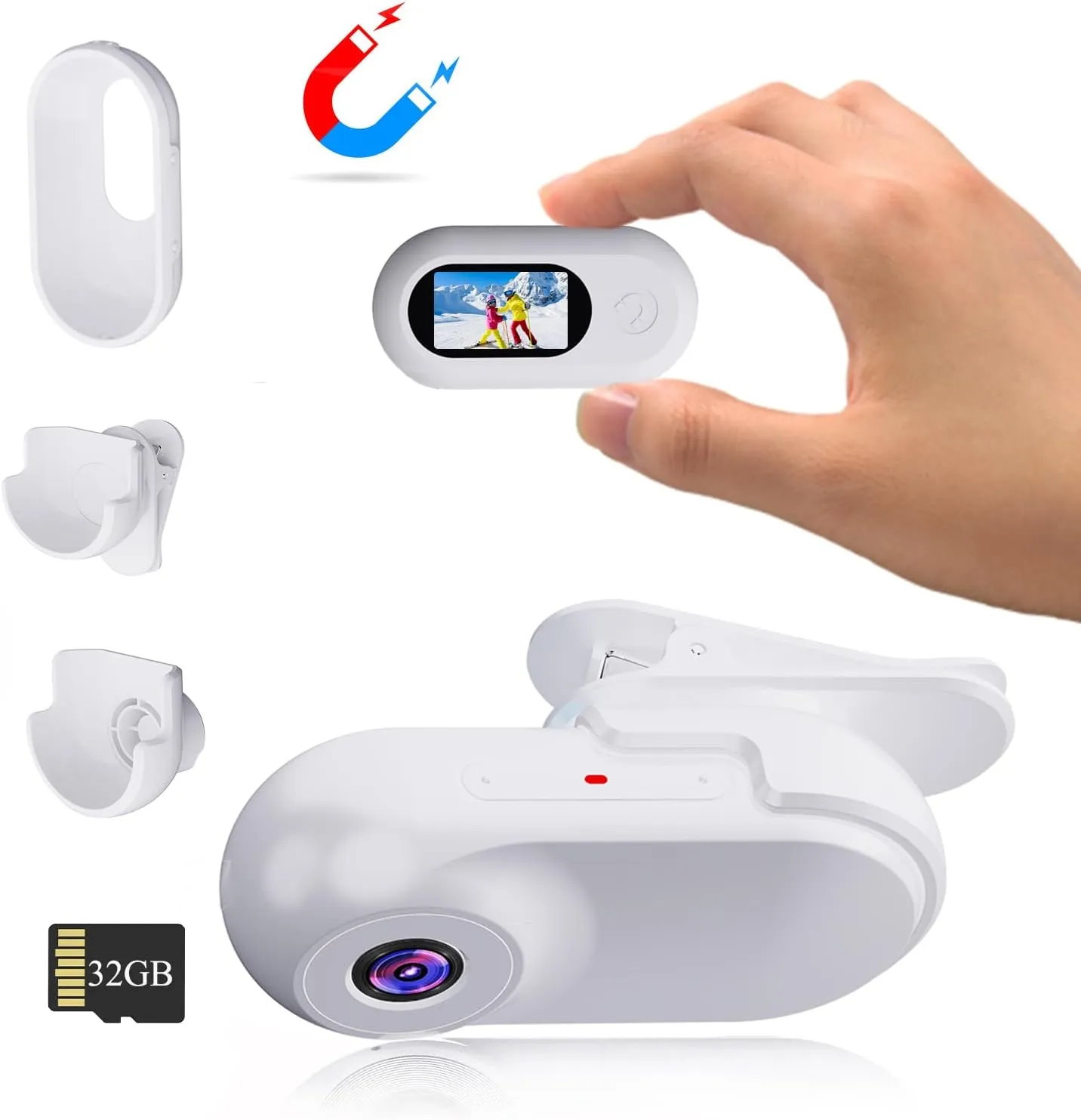 Mini Body Camera 1080P with 32GB Card Helmet Camera Body Cameras with Audio and Video Recording Multi-Function Accessory Body Cam
