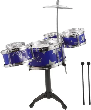 Mini Drum Set Friendly Beginner Musical Instrument Plastic Jazz Drum Kit for Enhances Creativity and Hand Eye Coordination for