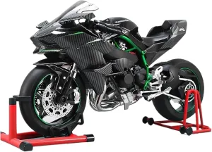 Mini Simulation Motorcycle Toys 1:6 for Kawasaki H2R Bootable Sprayable Dynamic Alloy Metal Motorcycle Model Sound Light Collectibles Hobbies Adult for Boys(Black)