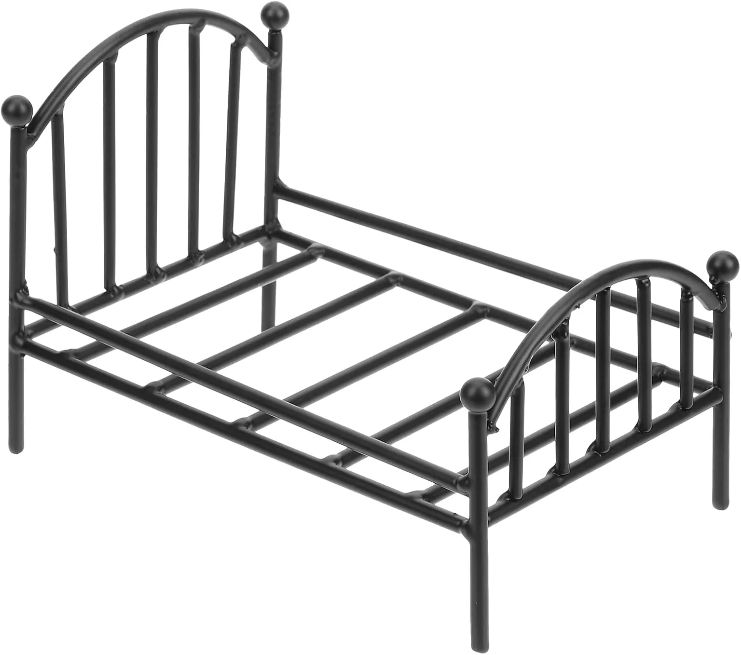Miniature Metal Bed Frame, Mini Single Doll Bed Model, Dollhouse Furniture Flower Pot Stand for Photo Props, Dollhouse Bedroom Accessories