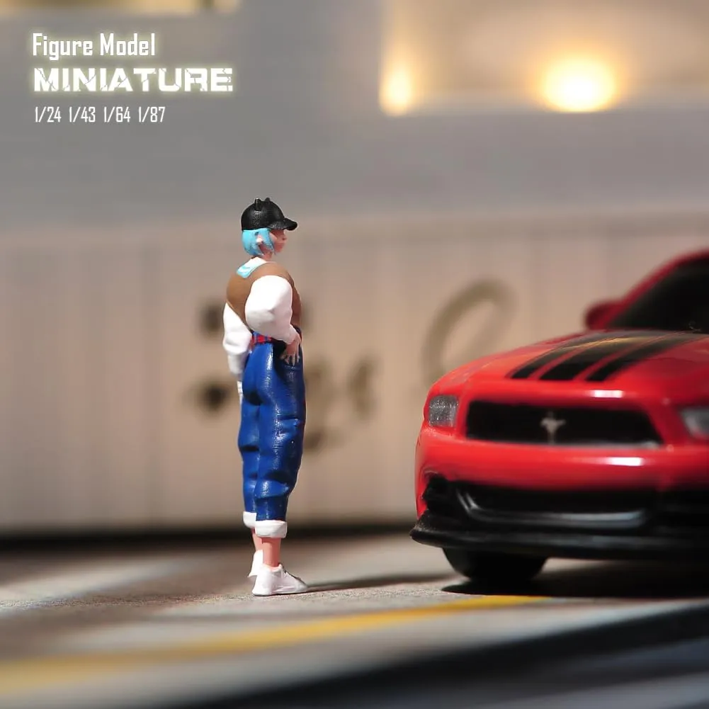 Miniatures Diorama 1/87 1/64 1/43 1/24 Scale Standing Beauty Girl Figures Model DIY Creative Photography Scene Props for Cars Toys (Painted, 1:64 Scale)