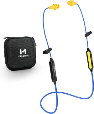 MIPEACE Bluetooth Work Earplugs Headphone,Wireless in-Ear Noise Isolating Earbuds,29dB Noise Reduction Headphone with Control,19  Hours Battery for Lawn Mowing Safety Industrial Construction(Black)