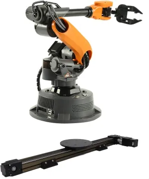 Mirobot 6DoF Mini Education Robot Arm Kit Plus Sliding Rail Set Programmable Robot Arm Light Professional Desktop Robot Arm Plus Sliding Rail Set for K12 Or 3D Printer