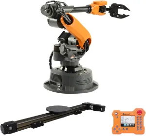 Mirobot 6DoF Mini Industrial Robot Arm Professional Kit Plus Sliding Rail Set Programmable Robot Arm Light Professional Desktop Robot Arm Plus Sliding Rail Set for K12 Or 3D Printer