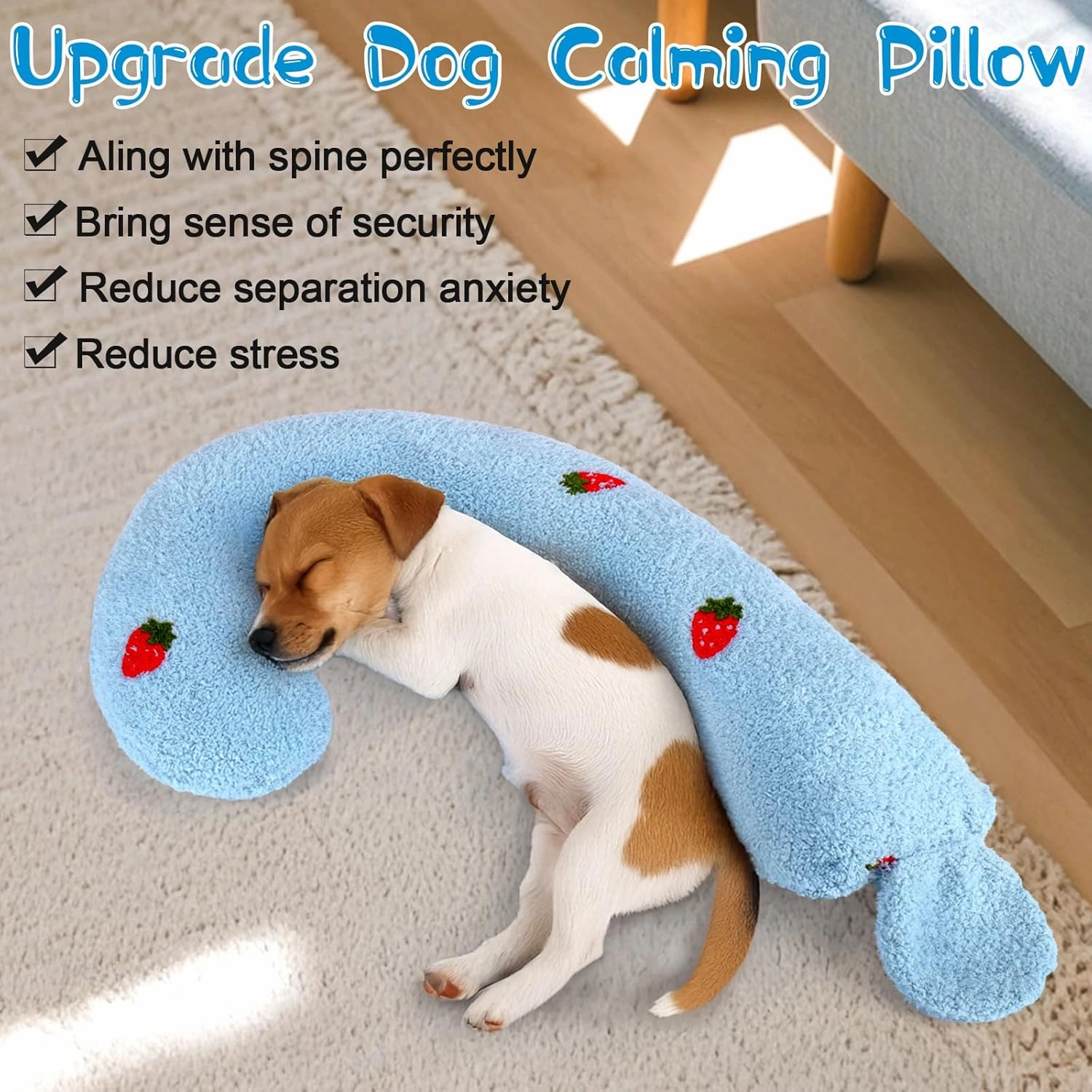 Mity Rain Question Mark Dog Calming Pillow for Spin, Ultra Soft High Density Neck Pillow for Joint Relief Sleeping Improve, Pet Calming Toy for Small/Medium/Large Dogs (Large)
