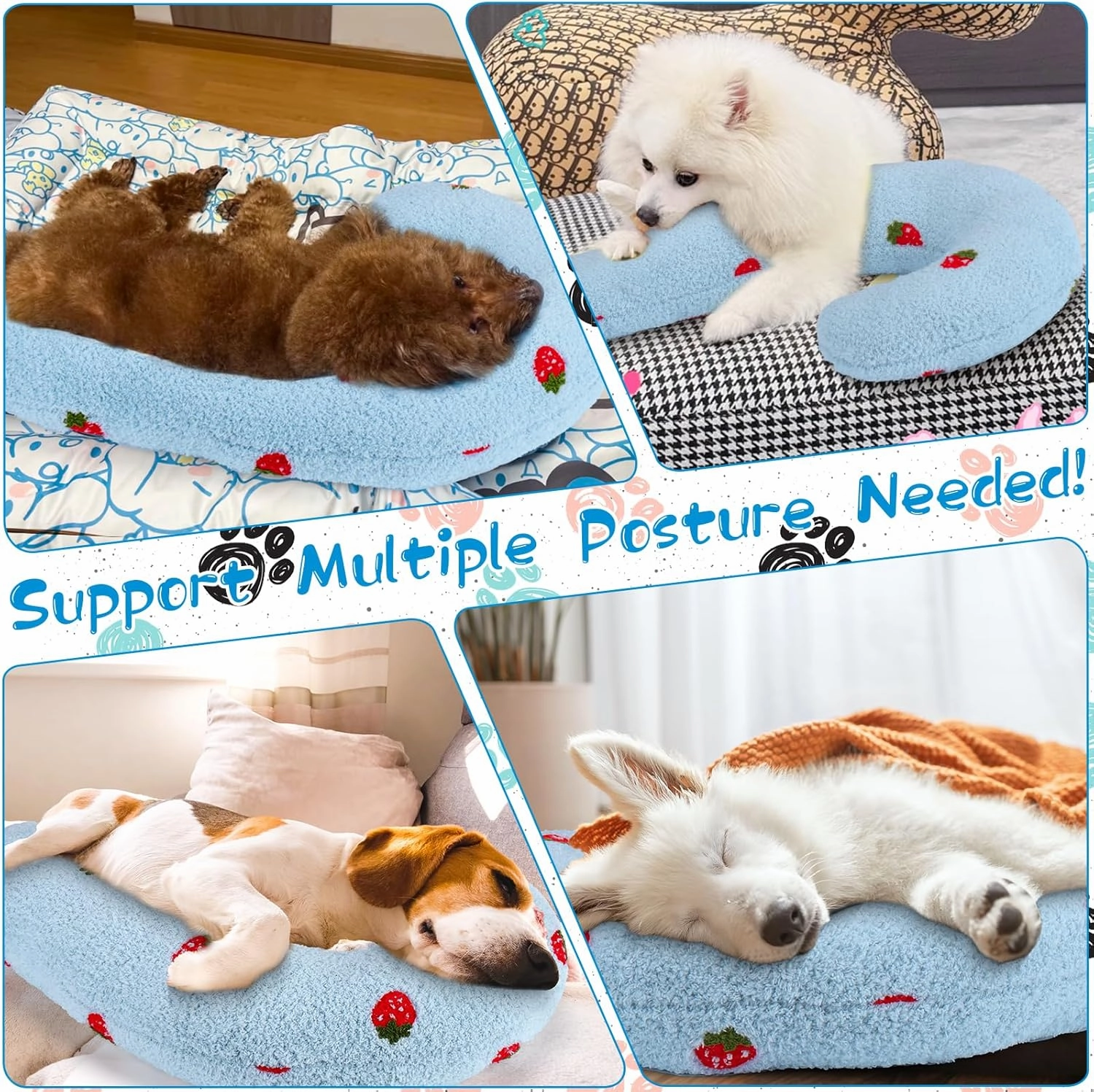 Mity Rain Question Mark Dog Calming Pillow for Spin, Ultra Soft High Density Neck Pillow for Joint Relief Sleeping Improve, Pet Calming Toy for Small/Medium/Large Dogs (Large)