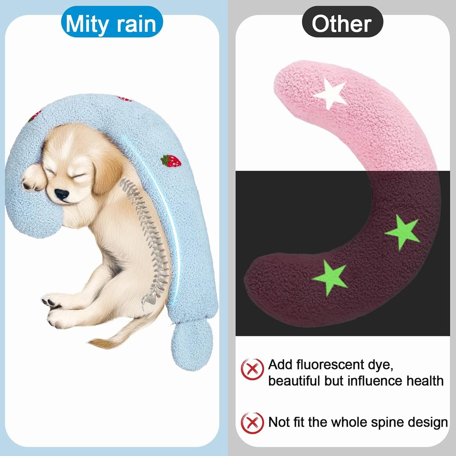 Mity Rain Question Mark Dog Calming Pillow for Spin, Ultra Soft High Density Neck Pillow for Joint Relief Sleeping Improve, Pet Calming Toy for Small/Medium/Large Dogs (Large)