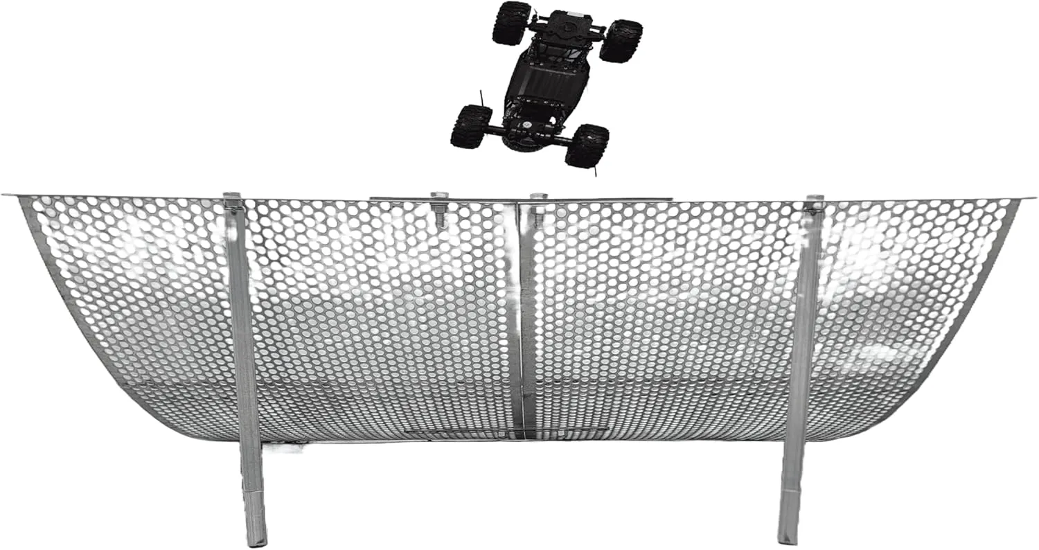 Modular RC Ramp Connectable and Detachable 2-in-1 Jump Ramp for RC Cars 39.4"x24"x14" Complete Metal Design with Holes