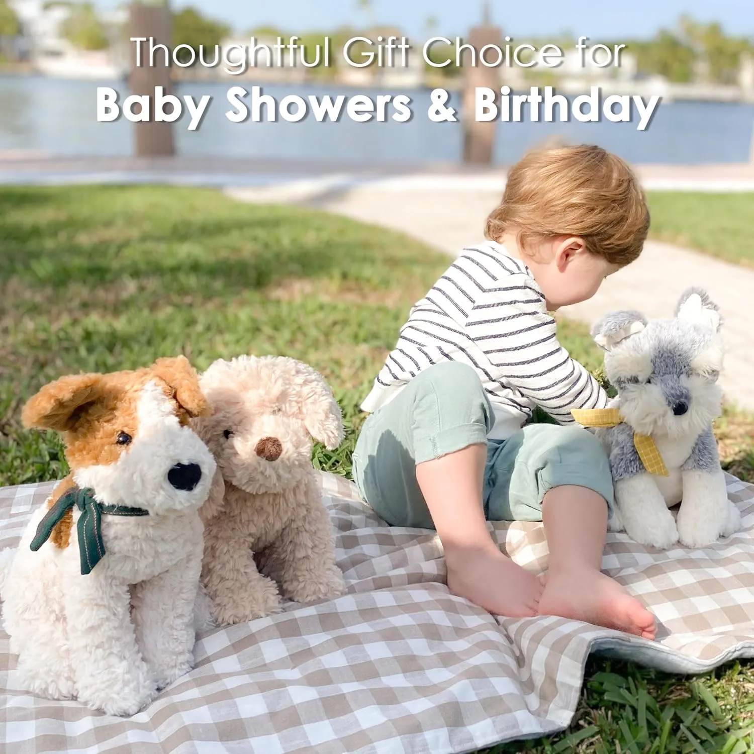 MON AMI Bentley The Goldendoodle Dog Stuffed Animal – 12”, Hand Crafted & Soft Cuddly Dog Plush Toy Gifts for Little Boys/Girls & Kids of All Ages, Great