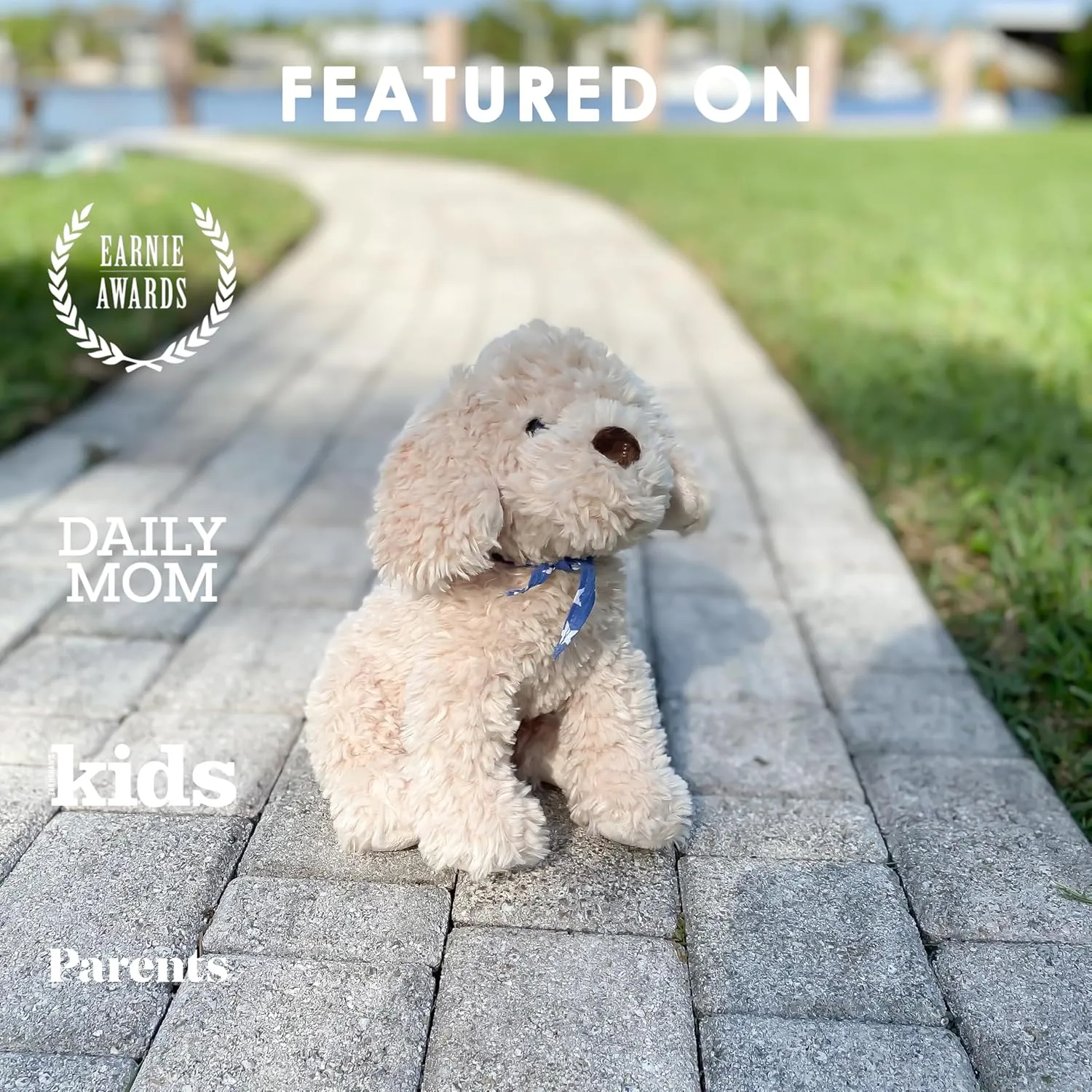 MON AMI Bentley The Goldendoodle Dog Stuffed Animal – 12”, Hand Crafted & Soft Cuddly Dog Plush Toy Gifts for Little Boys/Girls & Kids of All Ages, Great