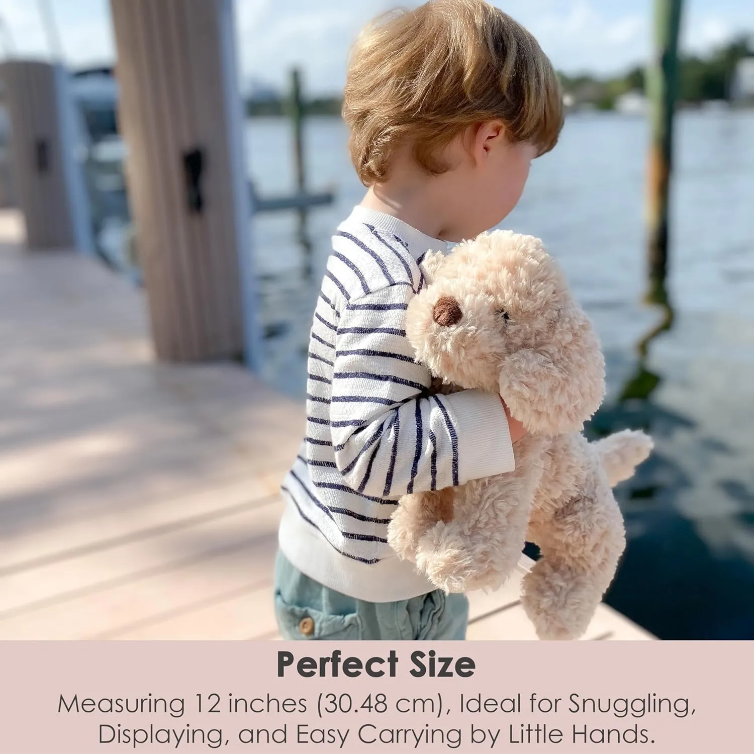 MON AMI Bentley The Goldendoodle Dog Stuffed Animal – 12”, Hand Crafted & Soft Cuddly Dog Plush Toy Gifts for Little Boys/Girls & Kids of All Ages, Great