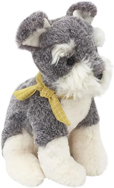 MON AMI Winston The Schnauzer Dog Stuffed Animal – 11”, Hand Crafted & Soft Cuddly Dog Plush Toy for Little Boys, Girls & Kids of All Ages