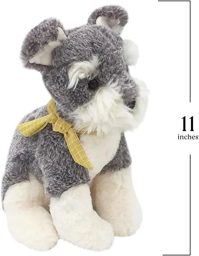 MON AMI Winston The Schnauzer Dog Stuffed Animal – 11”, Hand Crafted & Soft Cuddly Dog Plush Toy for Little Boys, Girls & Kids of All Ages