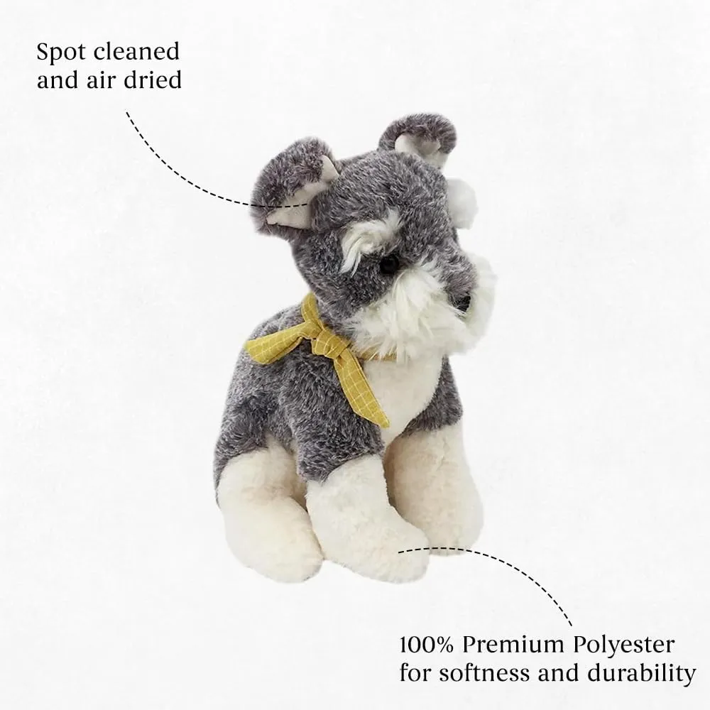 MON AMI Winston The Schnauzer Dog Stuffed Animal – 11”, Hand Crafted & Soft Cuddly Dog Plush Toy for Little Boys, Girls & Kids of All Ages