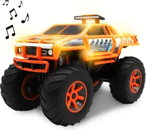 Monster Truck with Lights & Sounds, Motorized Orange Truck for Boys, Girls, Toddlers 3 