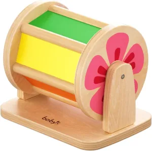 Montessori Spinning Drum Toy Set for Babies 6-12 Months, Sensory Development & Tummy Time Fun - Wooden Infant Toys with Mirror & Bell, for Boys & Girls