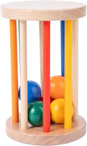 Montessori Toys for Babies 6-12 Months Wooden Rolling Drum Montssori Baby Sensory Toys for Wooden Rattle Spinning Rainbow,Boys and Girls Baby Gifts