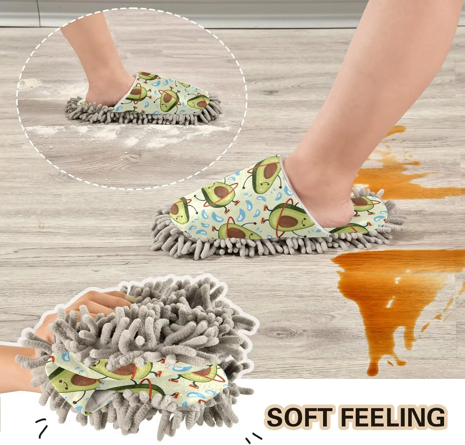 Mop Slippers Shoes, Unisex Cleaning House Slippers Spa Dusting Slippers M-L
