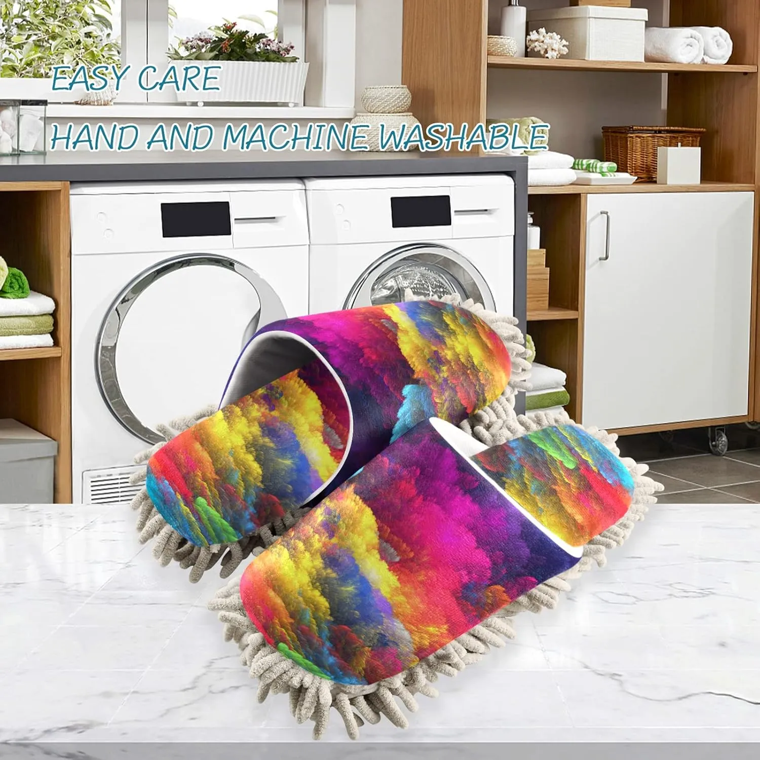 Mop Slippers Shoes, Unisex Cleaning House Slippers Spa Dusting Slippers M-L