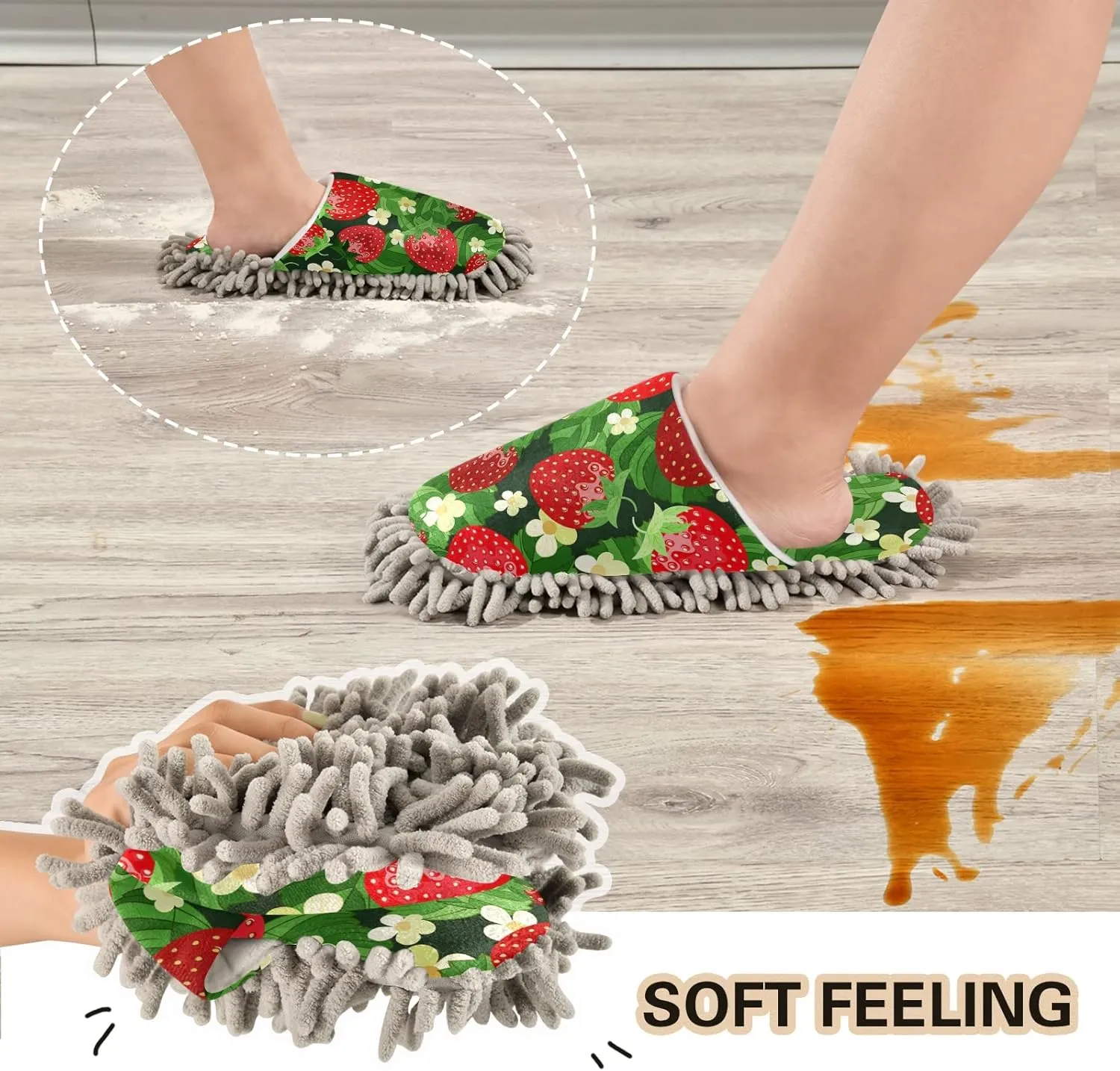 Mop Slippers Shoes, Unisex Cleaning House Slippers Spa Dusting Slippers M-L