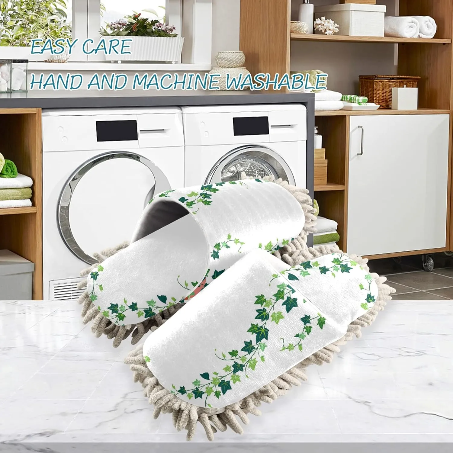 Mop Slippers Shoes, Unisex Cleaning House Slippers Spa Dusting Slippers M-L