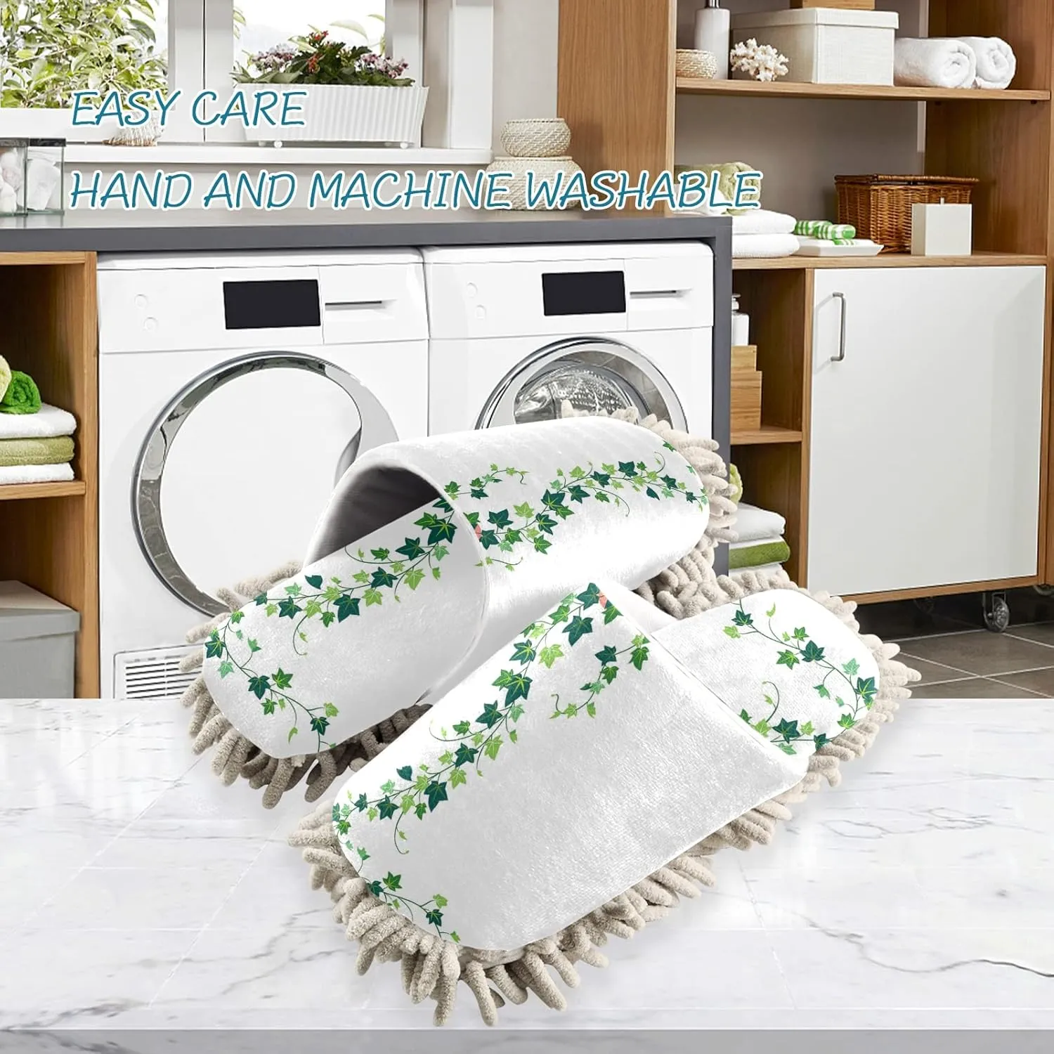 Mop Slippers Shoes, Unisex Cleaning House Slippers Spa Dusting Slippers M-L