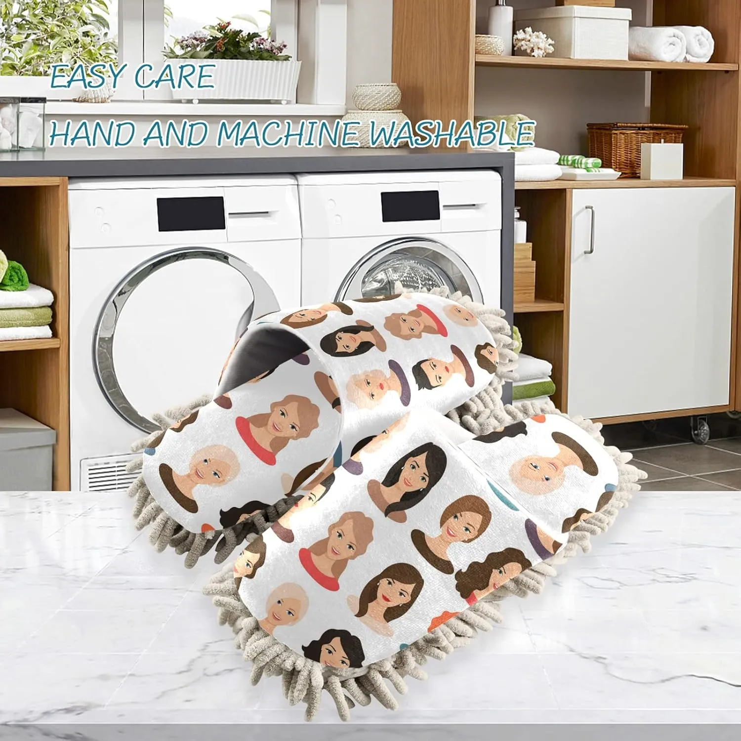 Mop Slippers Shoes, Unisex Cleaning House Slippers Spa Dusting Slippers M-L