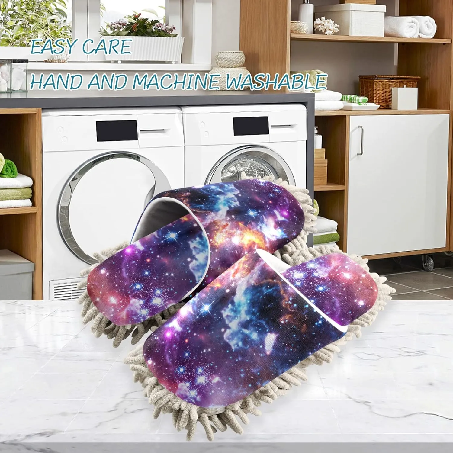 Mop Slippers Shoes, Unisex Cleaning House Slippers Spa Dusting Slippers M-L