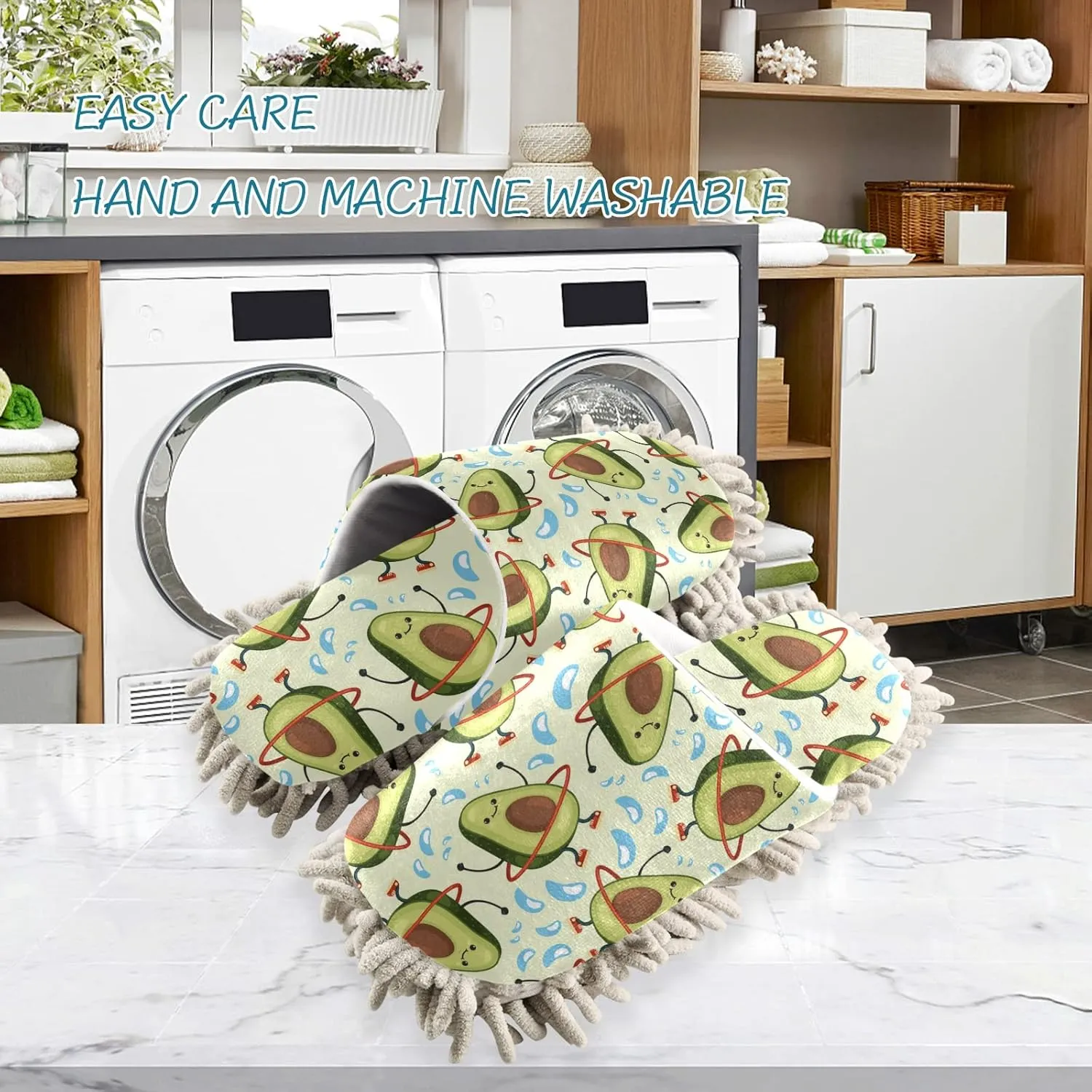Mop Slippers Shoes, Unisex Cleaning House Slippers Spa Dusting Slippers M-L