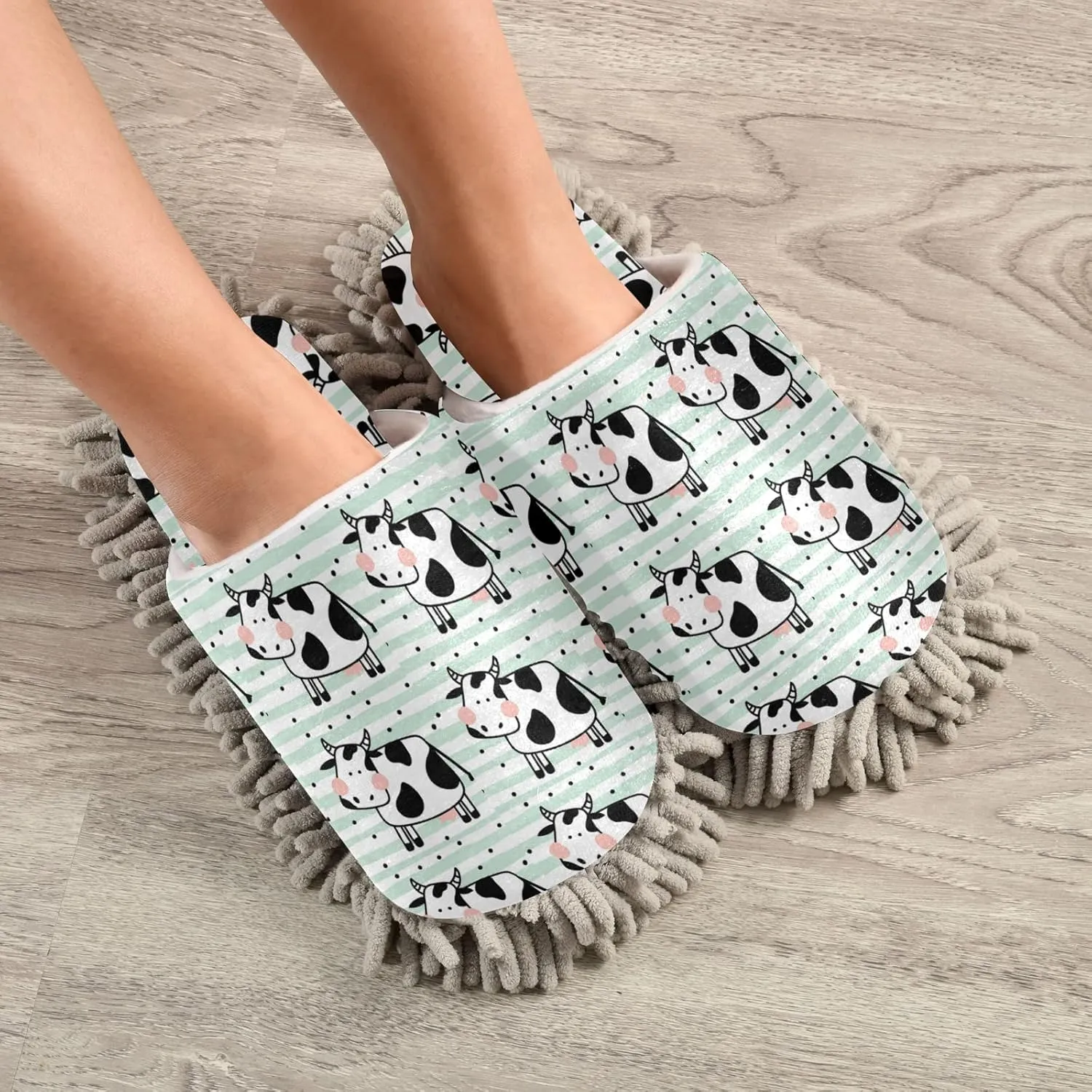 Mop Slippers Shoes, Unisex Cleaning House Slippers Spa Dusting Slippers M-L
