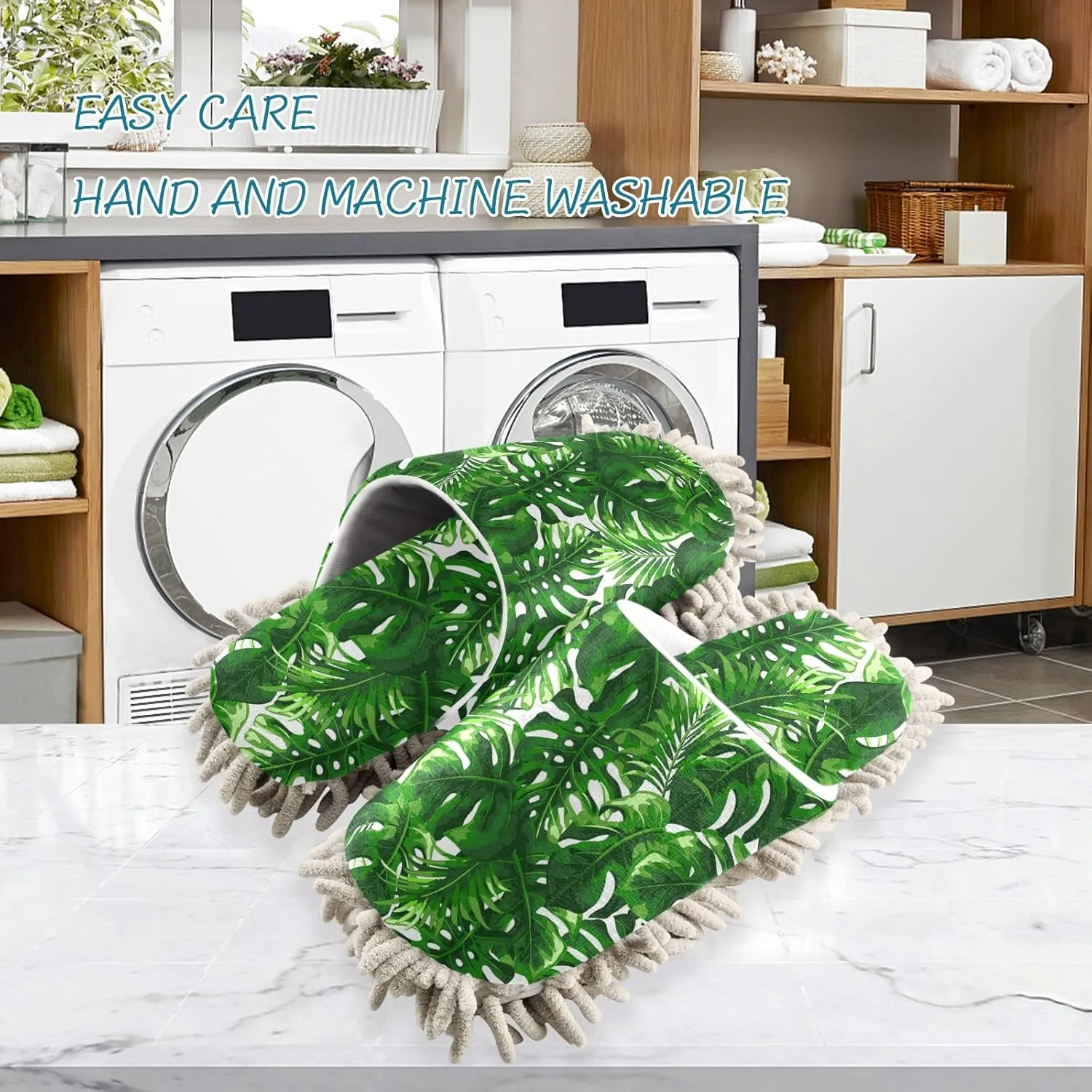 Mop Slippers Shoes, Unisex Cleaning House Slippers Spa Dusting Slippers M-L