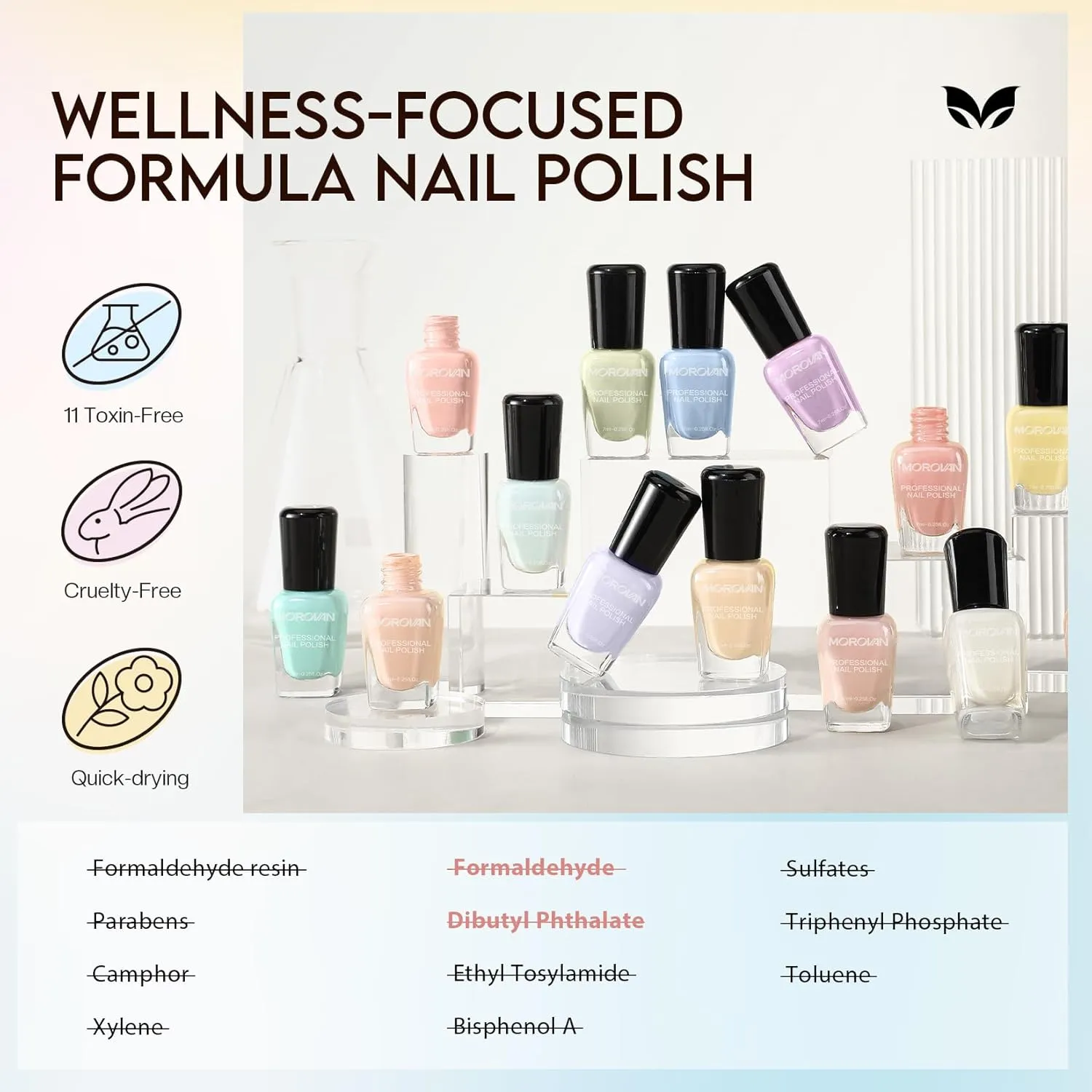 Morovan Fingernail Nail Polish Set: 15 Colors Pastel Macaron Nail Polish Kit Quick Dry Toe Finger Nail Polish Pcak Easter Gift For Women Girl