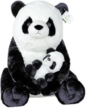 Mother and Baby Panda Plush Set | Super Soft Panda Stuffed Animal | Cute Plushies for Kids Bedroom | 18-in Stuffed Animals for Girls & Boys | Sittingpanda Stuffed Animal Toys by Exceptional Home