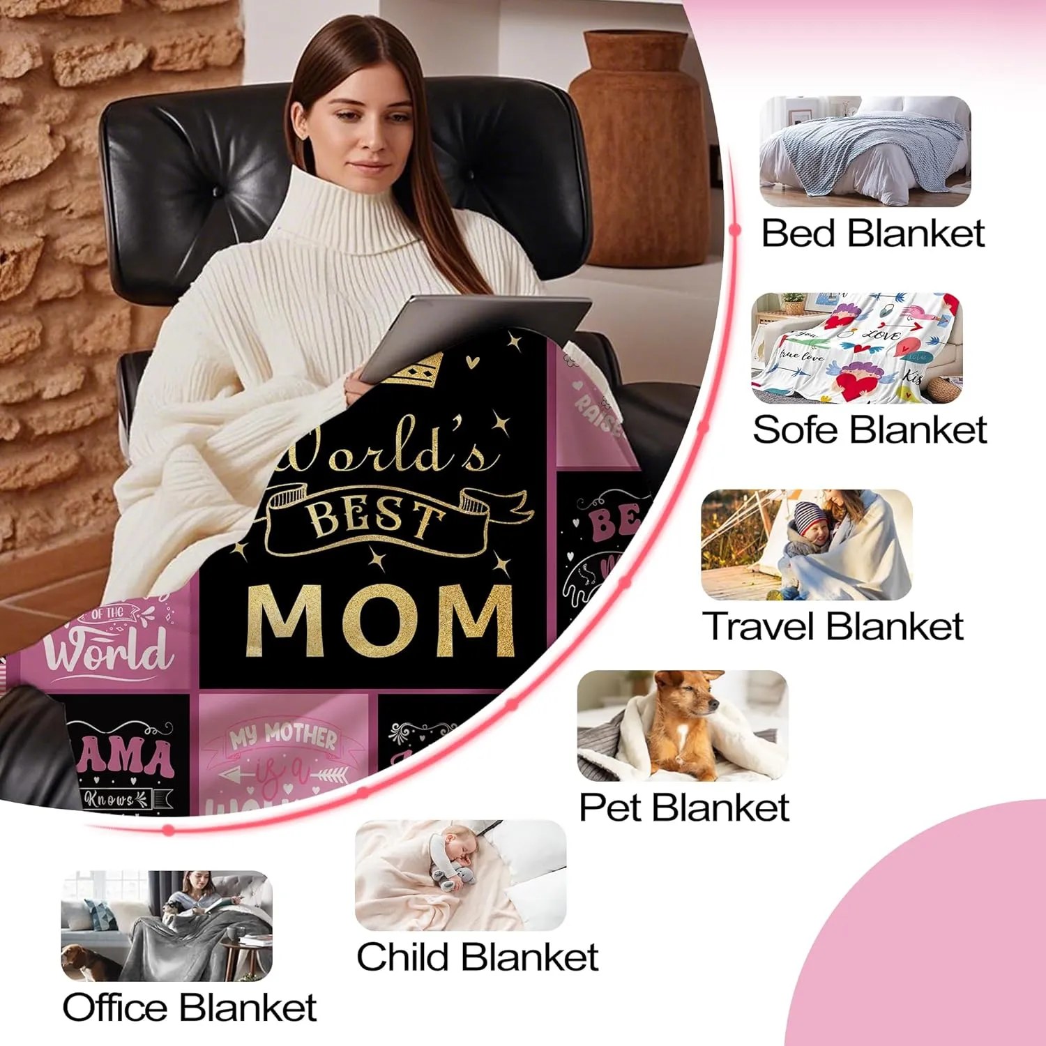 Mothers Day Blanket Gifts,Flannel Fleece Sherpa Throw Blanket for Mommy Grandma Wife Friend on Easter Anniversary Birthday,Dear Mom Blanket for Mother's Day Best Mom Ever Gifts