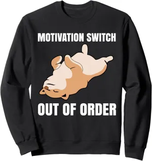 Motivation Switch Out of Order Pet Funny Shiba Inu Dog Sweatshirt