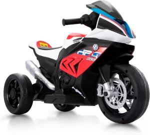 Motorcycle Kids Authorized BMW Electric Motorcycle for Kids Bike 3 Wheel Motorcycle Power Electric 37-96 Months 12V Electric Battery Powered Ride Bike Headlight Speaker Music Mp3 USB(Red)