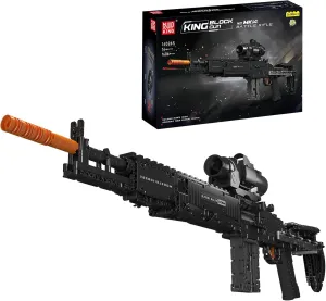 Mould King 1:1 MK14 Building Blocks Gun Model with Shooting Function, 14026 Military Model Construction Kit for Adult, Collectible Set Toys Gifts for Youth Children Boys, 1606 PCS