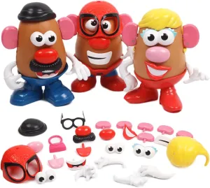 Mr/Mrs Potato Head Action Figure - Compatible with Mix and Match Accessories for Birthdays and Holidays 3 PCS