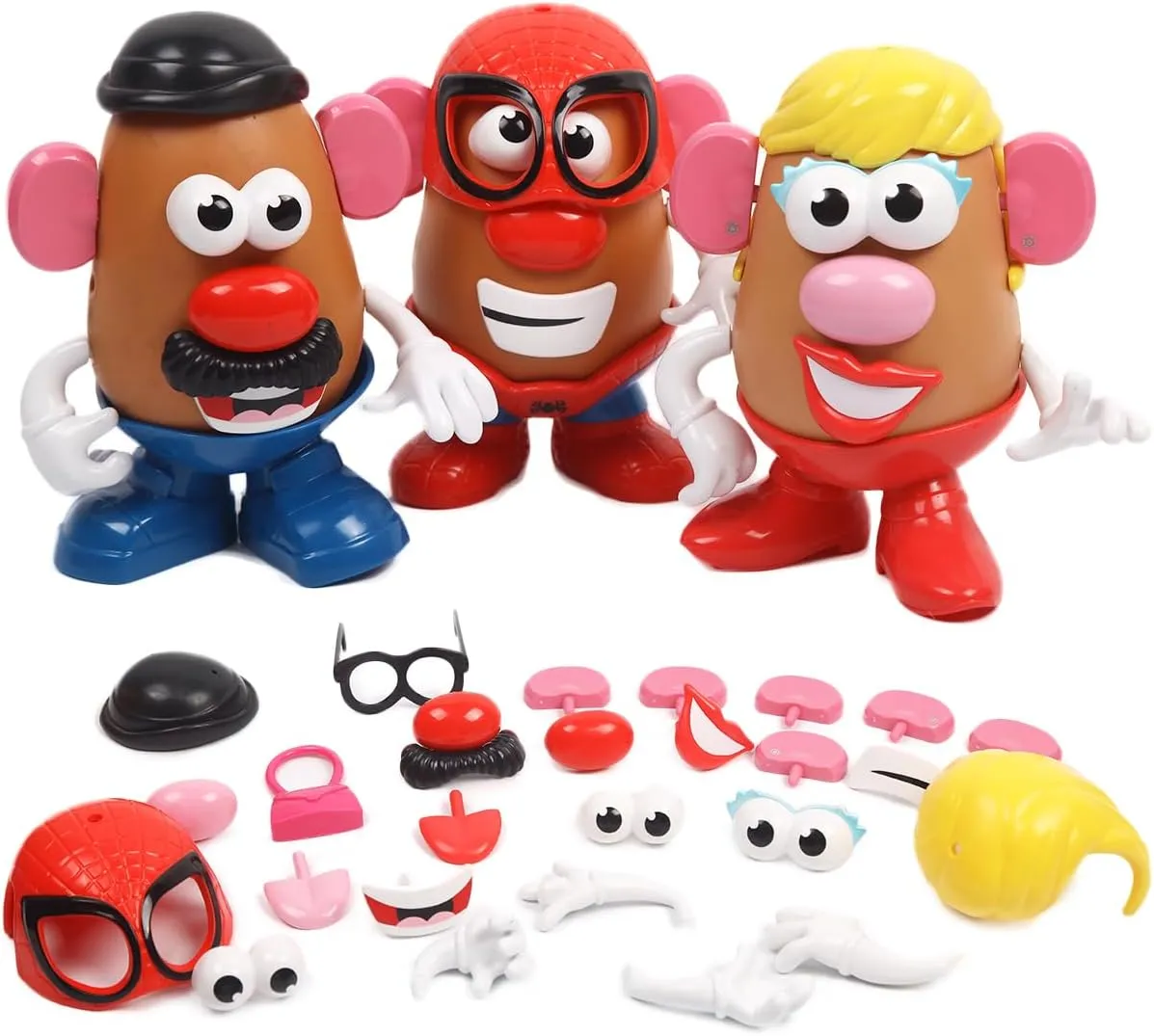 Mr/Mrs Potato Head Action Figure - Compatible with Mix and Match Accessories for Birthdays and Holidays 3 PCS