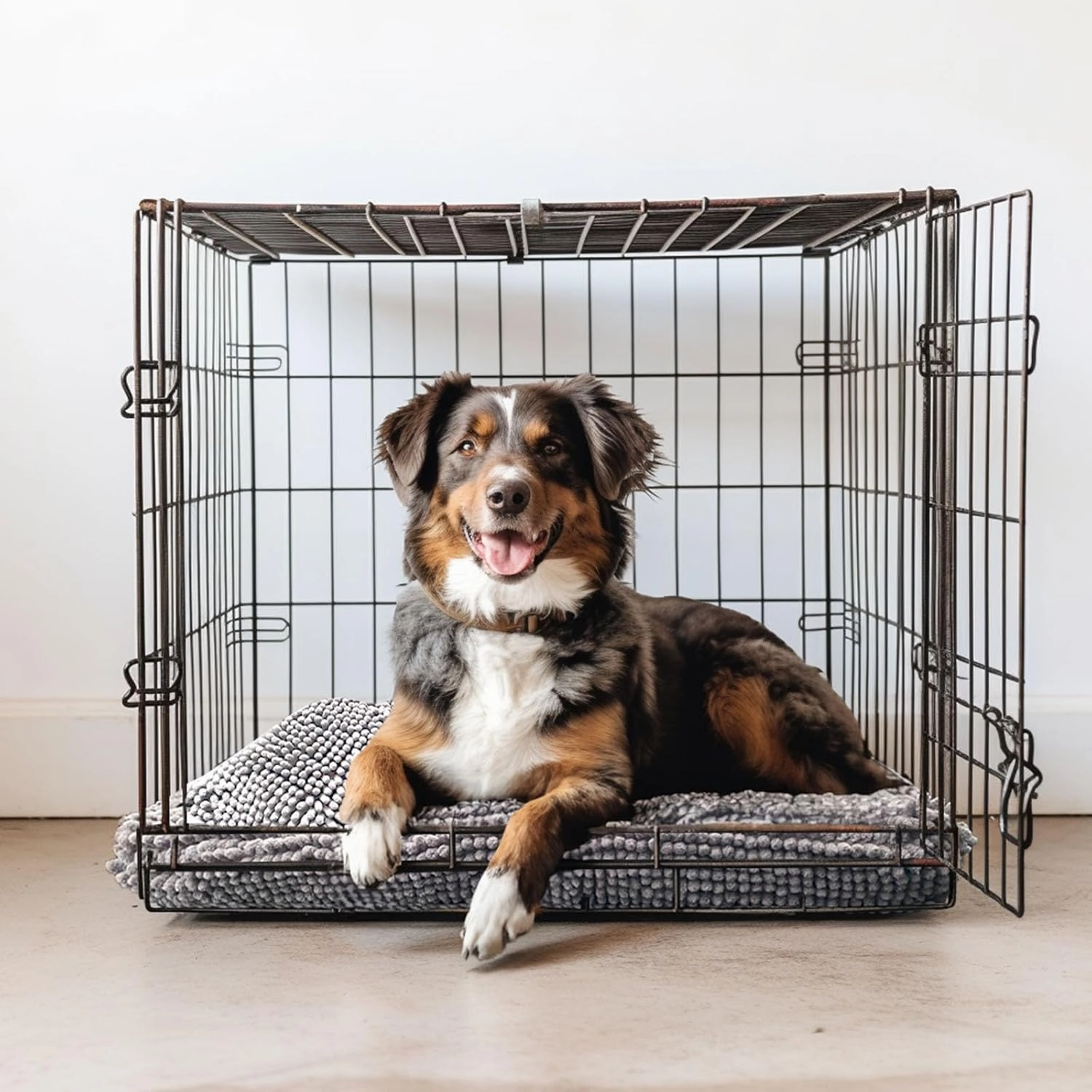 Muddy Mat® Dog Crate Bed mat, Comfortable Dog Pillow, Crate Bed for Large Medium Small Dogs and Cats, Ultra Soft & Relaxing Washable & Dryer Safe Chenille Material - Grey Large (28"x42")