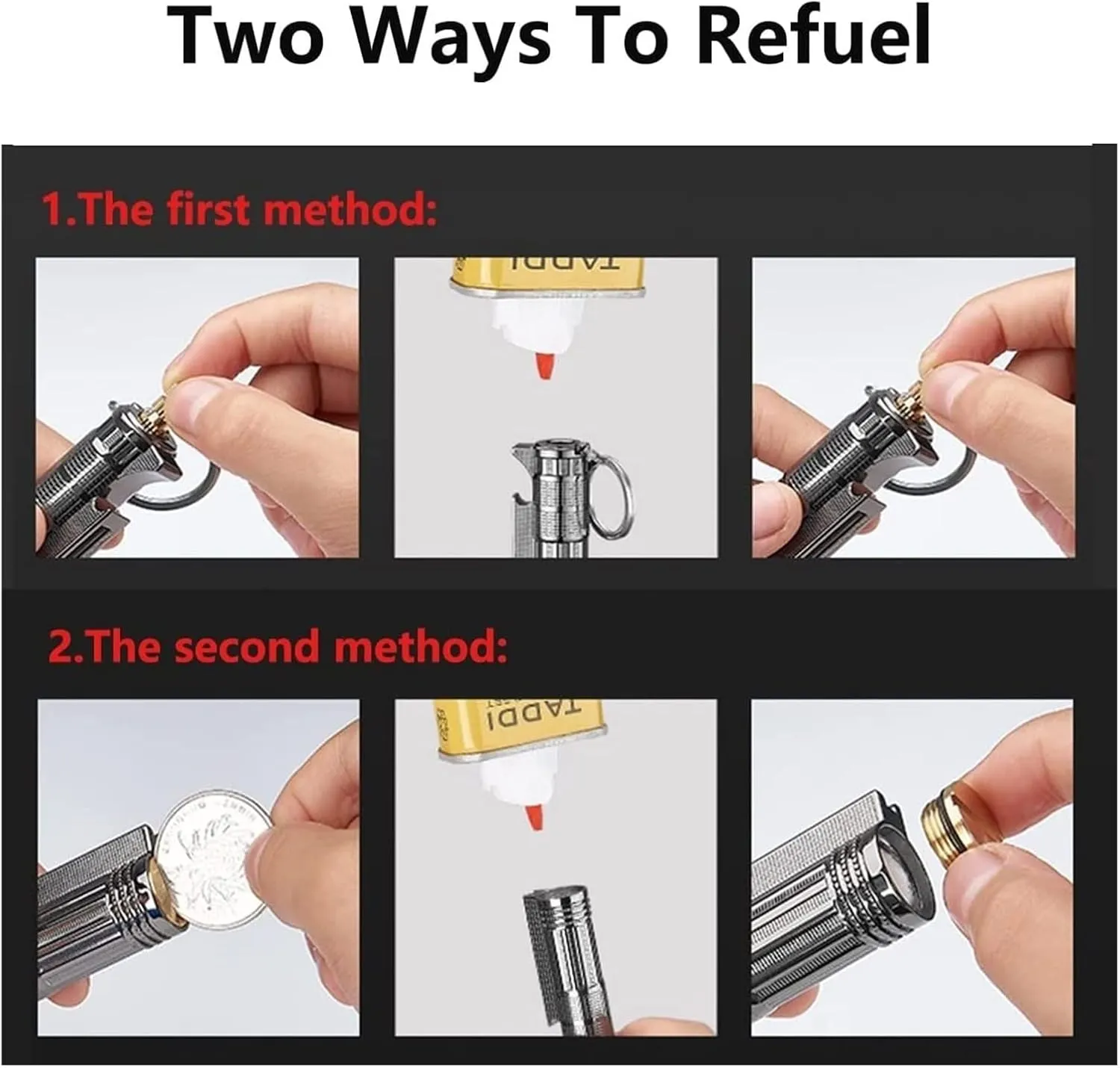 Multifunctional Ten Thousand Times Match Lighter Waterproof Outdoor Metal Kerosene Lighter Windproof Reusable Multifunctional Lighter, Gift for Colleagues and Friends(A)