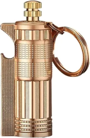 Multifunctional Ten Thousand Times Match Lighter Waterproof Outdoor Metal Kerosene Lighter Windproof Reusable Multifunctional Lighter, Gift for Colleagues and Friends(A)