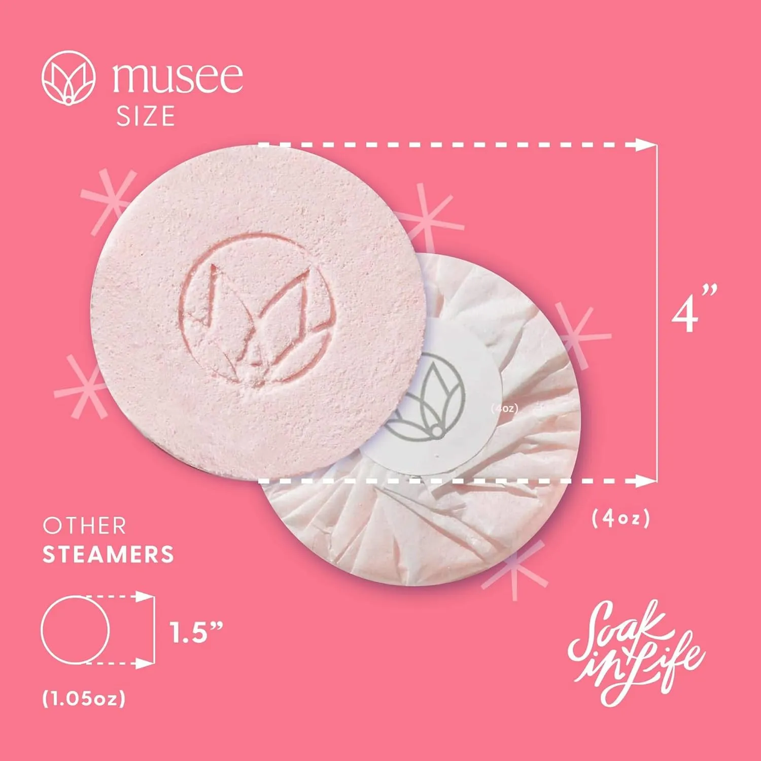 Musee | Happy Holidays Four Shower Steamers | Handmade in USA | Cruelty-Free & Paraben-Free | Vegan & Natural Ingredients | Holiday Gift Set for Women & Men | Aromatic Shower Experience