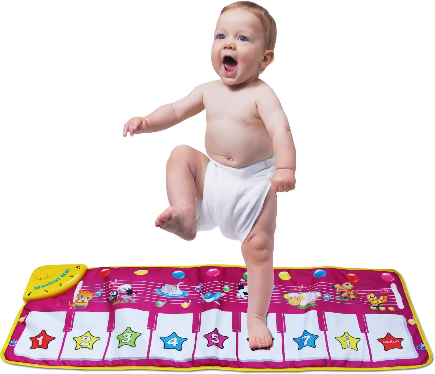 Musical Mat, Baby Early Education Music Piano Keyboard Carpet Animal Blanket Touch Play Safety Learn Singing Funny Toy for Kids (Purple)